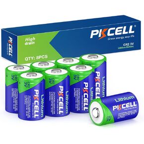 PKCELL CR2 3V Lithium Battery 4 Pack CR15h270 Battery for Motion Sensors, Golf Range Finder, Flashlight and More