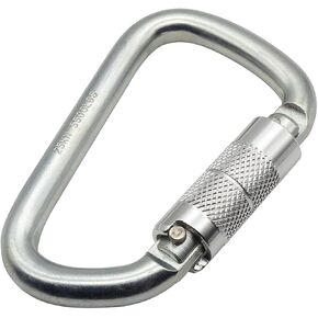 Auto Locking Carabiner 30KN=6500lbs Heavy Duty Large Clip Climbing Carabiner Twist Lock Carabiners for Rock Climbing, Camping, Gym,Rescue (CE Rated,D Shape)