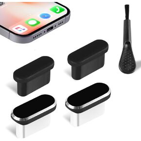 USB C Dust Plug, AILOVETECK 4PCS Type C Plug Covers Charging Port Protector Cap with Cleaning Brush for iPhone 16/15 Plus, Pro, Pro Max, Samsung Galaxy S24-S20, All USB C Devices