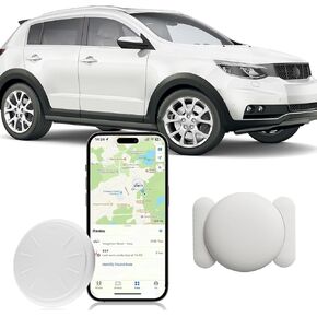 Mini Car GPS Tracking Device for Cars, Vehicles etc, Work with Find My (iOS Only), Hidden Car Tracker with Magnetic Waterproof Case, No Monthly Fee (1PCS, Black)