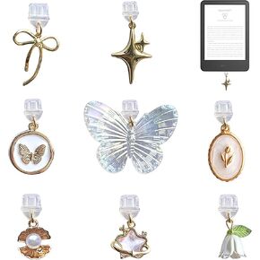 8 أجهزة كمبيوتر سحر لـ Kindle ، تصميم زهرة Breatfly Star Bow ، متوافق مع Kindle و Type Type Carging Ports
