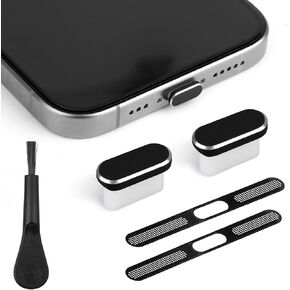 5pcs USB C Dust Plug for iPhone 15/16 Series, Includes Type-C Port Plug & Speaker Dust Cover & Charging Port Cleaning Brush, Phone Anti-Dust Protector Cap Accessories for All USB C Devices