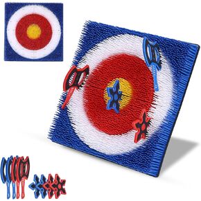 Wall-Mounted Axe Throwing Game for Backyard, Axe Throwing Game for Kids and Adults, Safe Bristle Target with 8 Axe Throwing, Perfect for Outdoor Games, Playrooms, Boys Rooms