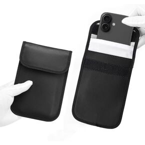 1 Pack EMF Blocking Shield Sleeves for Cell Phone - Anti-EMP Faraday Bags for Smartphone Singnal Blocking Case - Protection for Security & Privacy from 5G RF GPS RFID Fits All Phones (Black x 1)