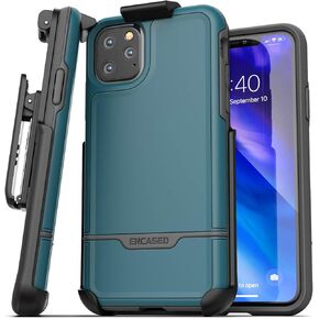 Encased iPhone 11 Pro Belt Clip Holster Case (2019 Rebel Armor) Heavy Duty Protective Full Body Rugged Cover with Holder (Black)