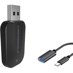 2 in 1 Android Auto Wireless Adapter & Wireless CarPlay Adapter Converts,Wired to Wireless Carplay Dongle,Wireless Control Plug Play, for Car Factory Carplay From 2016 IOS 10+,bluetooth,usb a to usb c