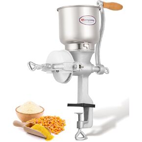 Moongiantgo Corn Grinder Mill Cast Iron Grain Mill Hand Grinder with Large Hopper for Corn Barley Wheat Berries Coffee Chickpeas Pepper Dried Beans Animals Feed Home Brewing