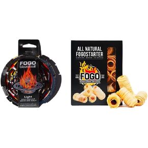 FOGO Ultimate Fire Starter Bundle, Blazaball and FOGOstarters Natural Fire Starters 30 Pieces