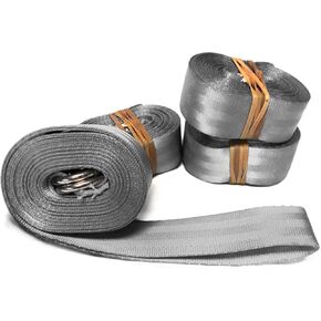Nylon Webbing Tie Down Straps Double D Ring | 2'' Wide by 13-Foot Long 10-Pack for Securing Bounce Houses,Slides, Obstacle Courses, Inflatables, West Coast Frame, High Peak, & Pole Tents