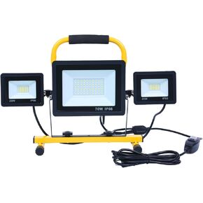 21000 Lumen Work Lights with Stand, 3 Adjustable Head LED Work Light, with Adjustable and Foldable Tripod Stand, Waterproof Lamp with Individual Switch with 6500 Kelvin Color Temperature