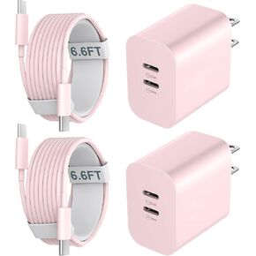 iPhone 16 15 Charger Fast Charging, 20W Dual Port USB C Charger Block with 10FT Long USB C Charging Cable Cord for iPhone 16 Pro Max/16 Pro/16/16 Plus, 15 Pro Max/15 Pro/15,iPad Pro/Air, Android Phone