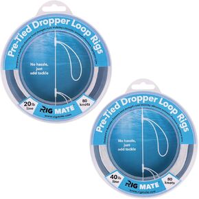 20 lb & 40 lb Bundle - 1 ea. 20 lb & 40 lb Pre-Tied Dropper Loop Rigs with 80 Loops - Perfect for Saltwater & Freshwater Fishing