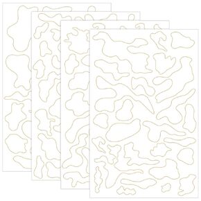 Marspark 4 Pcs Adhesive Sticker Camouflage Adhesive Spray Paint Sticky Gun Rifle Camo Stencils Camo Stickers for Spray Paint