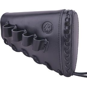 WAYNE'S DOG Leather Cheek Buttstock Pad Hand Stiched Ammo Sleeve Cartridge Holder for Rifle 38/357 45-70 30 30 308 .22LR 12GA