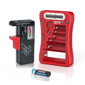 Dlyfull B2-Red Battery Tester and B1L Small Battery Tester, 1X AAA Batteries Included