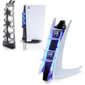 PS5 Controller Accessories, PS5 Controller Charger Station and PS5 Cooling Fans with LED Indicator