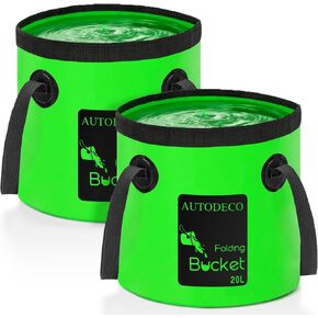 AUTODECO 20L Collapsible Bucket 5 Gallon Water Container Folding Water Bucket with Handle Portable Wash Basin
