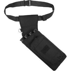 4 Tubes Hip Quiver, Nylon Fabric Waist Arrow Quiver with Pockets and Adjustable Strap for Archery Shooter, Outdoor Arrow Storage