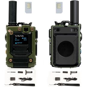 2Pcs 4G Walkie Talkie for Adults,Long Range 4G 1000 Mile Rechargeable Two-Way Radios 3-Day Battery Runtime Ideal for Hiking,Camping,Work K300(SIM Card)