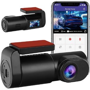 Dash Cam Front 32GB SD CARD MINI WIFI DASH CAM للسيارات 1080P 140 ° VISTER SUPER VISION