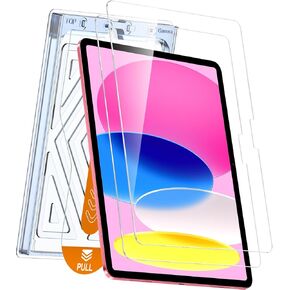 iGluz-2 Pack for iPad 11th/10th Gen.(A16 2025/2022,11/10.9 inch)9H+ Tempered Glass Screen Protector with Easy-Install Box[12FT Grade Shatterproof]Apple Pencil Compatible,HD Clarity,Scratch Resistant