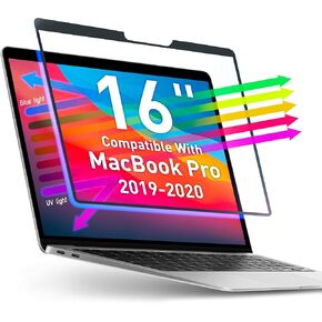 VINTEZ Removable Blue Light Screen Protector Compatible With MacBook Pro 16" 2019, 2020 | Easy On/Off Laptop Screen Protector Filter Blue Light Blocking Filter