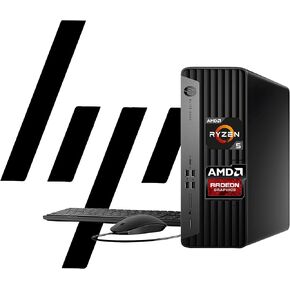 HP ElietDesk 805 G9 SFF Business Desktop Computer, AMD Ryzen 5 8500G, 32GB DDR5, 1TB PCIe SSD, Radeon 740M Graphics, Dual 4K Display Support, USB-C, HDMI, RJ-45, Wi-Fi, Wired KB & Mouse, Win11 Pro