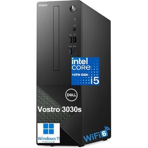 Dell Vostro 3030s Small Desktop SFF Business Computer, 14th Gen Intel 10-Core i5-14400 (Beat i7-13620H), 16GB DDR5 RAM, 512GB PCIe SSD, WiFi 6, Bluetooth, Type-C, DisplayPort, HDMI, Windows 11 Pro