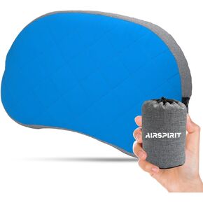 Ultralight Camping Pillow Inflatable with Removable Washable Cover, Compact Travel Pillow for Neck Support, Hiking, Backpacking, Office, Airplane, Car & Beach - Adjustable Firmness(Grey) in Saudi Arabia