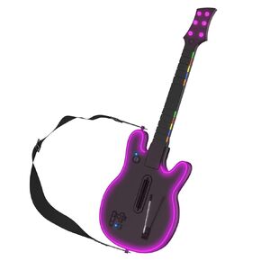 SWCTIM Guitar Hero Controller Compatible with PS4/PS3/PC，Wireless Guitar Controller with Strap/RGB Light for Guitar Hero,Rock Band &Clone Hero Games-Black