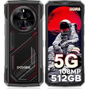 DOOGEE V40 Rugged Smartphone Unlocked 5G,Rugged Phone with 6.78"FHD+120Hz,4nm Dimensity 7300 Octa-core Android 14 Phone,108MP+AI Camera,8680mAh Battery 33W, NFC/5G Dual SIM/WiFi 6E