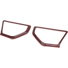 1 Pair a Pillar Speaker Cover Trim for Jeep Wrangler JL JLU 18-24 Window a Pillar Front Speaker Cover Stereo Audio Frame Trims ABS Carbon Fiber Red