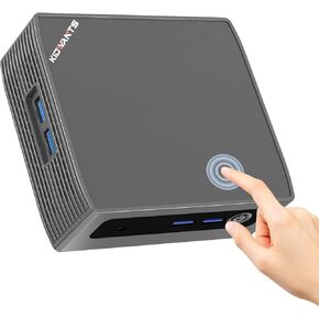 Touch Mini PC KN1 with Built-in Touchpad, N4000 8GB LPDDR4 RAM, 128GB eMMC, 4K Dual Display Desktop Computer for Home Office, BT 5.0/ WiFi 5/USB 3.0