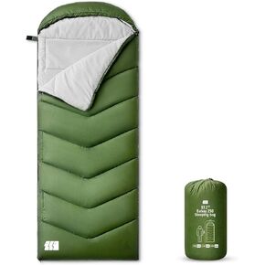 Sleeping Bags for Adults Warm Weather, Waterproof, Lightweight Backpacking Camping 3 Seasons Sleeping Bag with Compression Sack Camping Essentials Gear