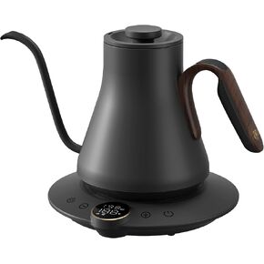 Electric Kettles, Cocinare Gooseneck Electric Kettle, ±1℉ Temperature Control, Stainless Steel Inner, Quick Heating, for Pour Over Coffee, Brew Tea, Boil Hot Water, 0.9L (Wood)