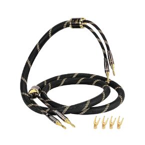 TODN 5 AWG Banana Plug Speed ​​Cable مع سدادات سلكية مجمعة قابلة للتحويل من سلك مكبرات الصوت المزدوجة لمكبرات الصوت للمسرح المنزلي ، (6.5 قدم/2 م ، قطعة واحدة)