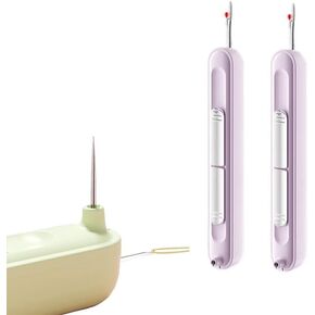 2 in 1 Automatic Needle Threaders Seam Ripper - Ideal Gifts for Sewing Enthusiasts and Crafters Seeking Efficiency and Convenience (3PCS-Purple/Green/Yellow)
