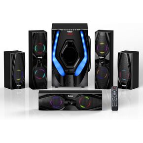 Bobtot Surround Sound Systems Home Theater System - 1200 Watts Peak Power 10" Subwoofer 5.1/2.1 Wired Audio Stereo Speakers Strong Bass with HDMI ARC Optical AUX Bluetooth Input