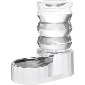 RIZZARI Automatic 3L Pet Waterer, Gravity Water Dispenser, 100% BPA-Free, Large Capacity Water Feeder for Cats and Small and Medium-Sized Dogs (3L,Without Filter)
