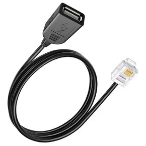 RJ116p4c Male to USB Female, RJ11 to USB Modem Adapter, Used for Telephone Interface Testing Connectors, Telephone Communication, Fax Machines, Modem Adapters (RJ11 to USB 100cm)