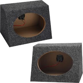 BBTO 2 Pcs Angled Style Car Audio Speaker Box 6 x 9 Inch Car Audio Enclosures Sturdy Constructed Truck Speaker Box for Home Vehicle Subwoofer Sound Supplies(8.66 x 4.72 x 12.8 Inch)