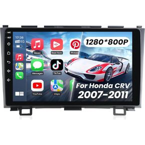 5G WiFi Car Stereo Radio for Honda CRV 2007 2008 2009 2010 2011: 9 Inch HD Touchscreen with Wireless CarPlay Android Auto Bluetooth Backup Camera FM GPS SWC