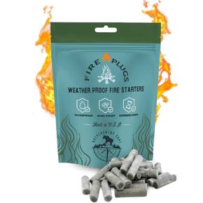 (50 Pack Fire Starters) Backcountry Goat Fire Plugs | Fire Starters for Indoor Fire Places, Campfires, BBQ, Smokers, Fire Pits & Emergencies | 100% Waterproof Fire Starter | All Natural Easy to Light