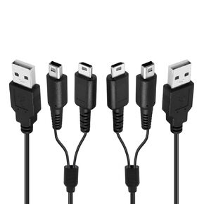 2 حزمة All-in-1 DS/3DS Cable-Universal USB شحن الحبل متوافق مع Nintendo DS Lite ، 3DSXL ، 3DSLL ، 2DS ، NDSI-محول AC البديل المضغوط للسفر والاستخدام المنزلي