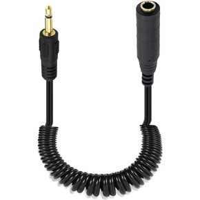 ملفوف 90deg زاوية DC 3.5 مم إلى 6.35 مم كابل الصوت ، الربيع 6.35 مم 1/4 بوصة TS مقبس مونو مونو إلى 3.5 مم 1/8 " in Kuwait