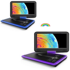 11.5" ieGeek Purple Portable DVD Player and 11.5" ieGeek Blue Portable DVD Player