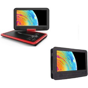 11.5" ieGeek Red Portable DVD Player and Car Headrest Mount Holder