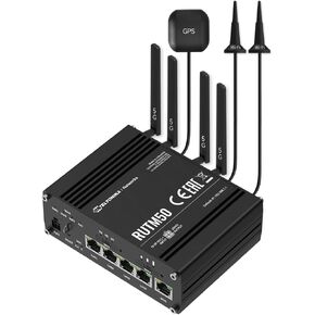 Teltonika RUTM50 Cellular 5G Router – Speeds Up to 3.4 Gbps, Dual SIM with Auto-Failover, 4G LTE Cat 19 Backward Compatibility, Auto APN – Compatible with USA & Canada Carriers