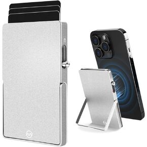 MPVWALT Magnetic Card Holder for Magsafe Wallet with Adjustable Stand - Ultra-Thin Metal Case Compatible with iPhone 12~16 Series | Minimalist Pop-Up Design