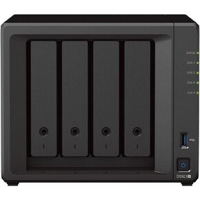 Synology DS923+(8GB Ram) 4-Bay Diskstation NAS (AMD Ryzen™ 4 Threads R1600 Dual-Core 8GB Ram 2xRJ-45 1GbE LAN-Port) 16TB Bundle with 4X 4TB WD Red Plus